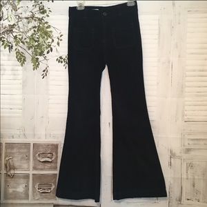 Dark Bluewide leg corduroy jeans - Anthropology